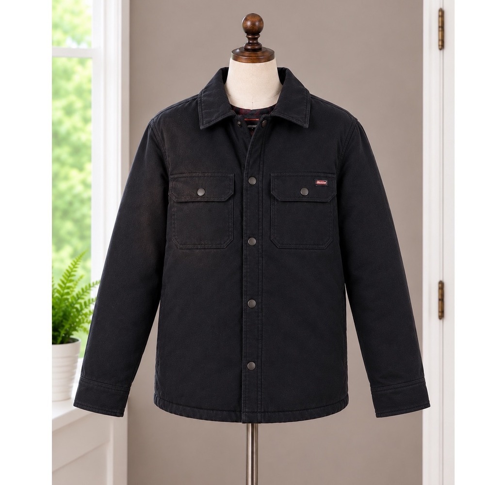 Genuine Dickies Mens Flannel Lined‎ Canvas Shacket Size Small Rugged w/ tags